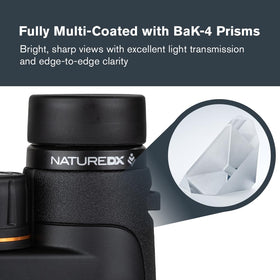 Celestron Nature DX 10x50 close-focus lets you observe nearby butterflies clearly.