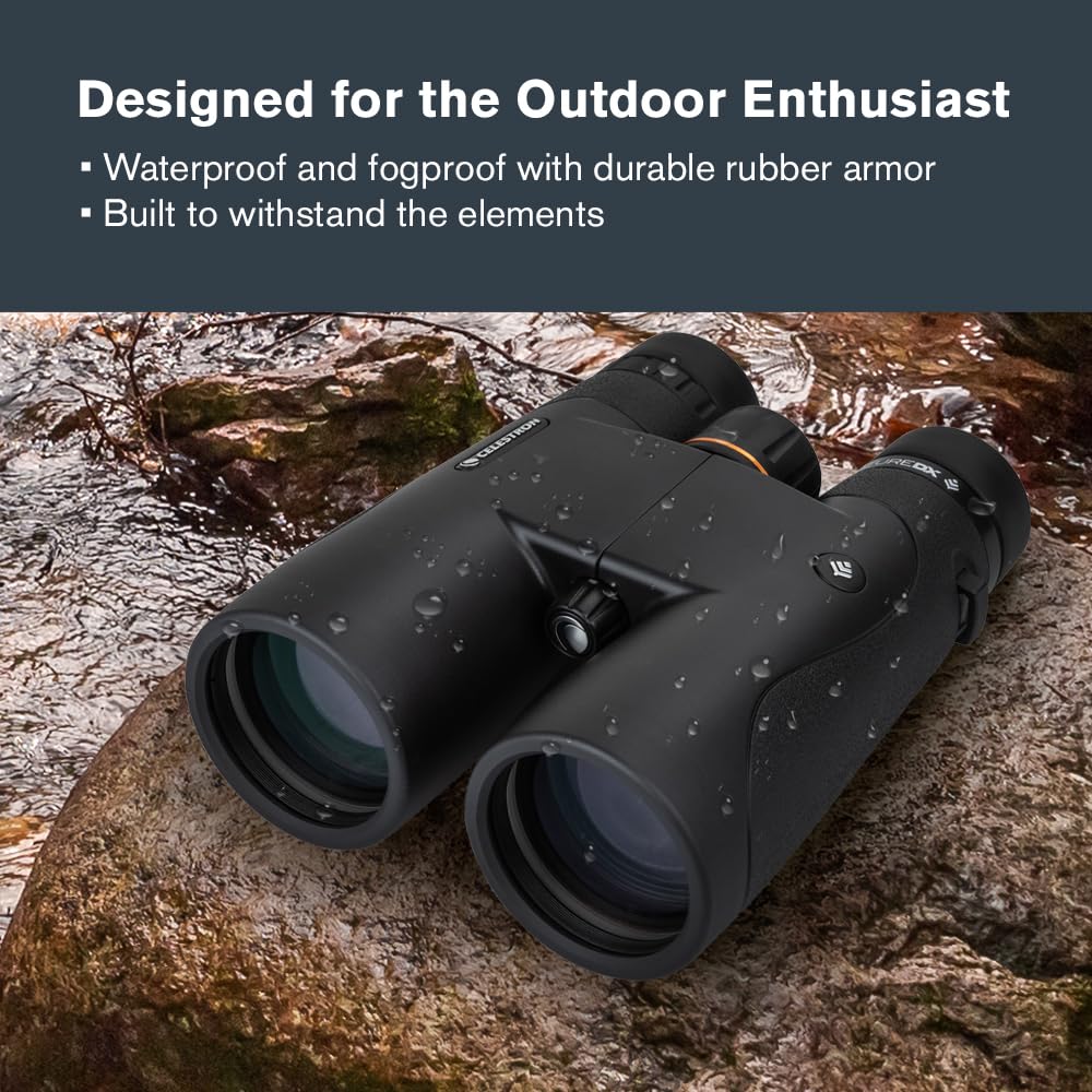 Celestron Nature DX 10x50 BaK-4 prisms enhance contrast and color fidelity.