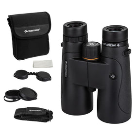 Celestron Nature DX 12x50 binoculars show dawn-dusk brightness for vivid wildlife viewing.