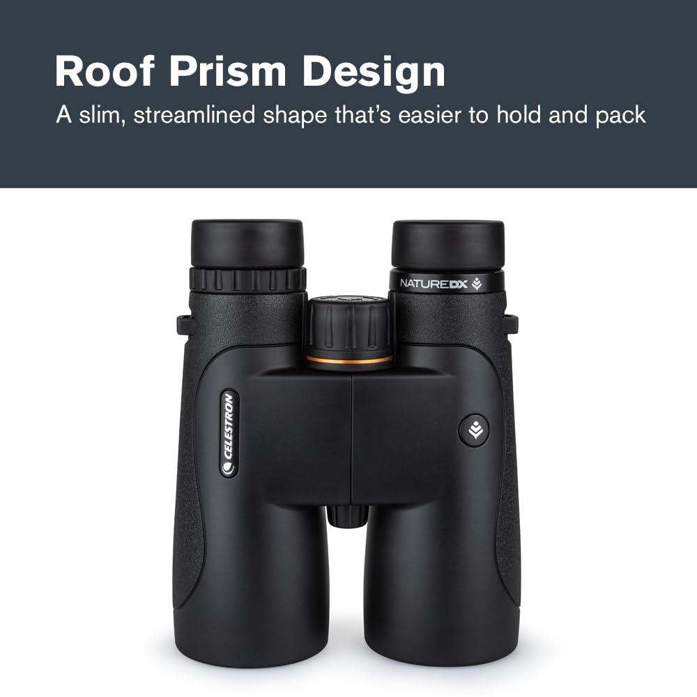 Celestron Nature DX 12x50 binoculars are tripod-adapter-ready for steady long observations.