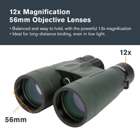 Celestron Nature DX 12x56 provide crisp, true color in dawn and dusk light.