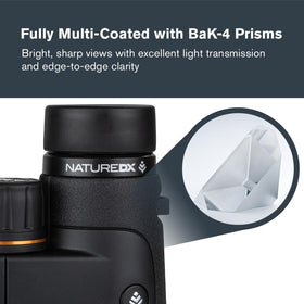Celestron Nature DX 8x42 close-up lens detail for high-contrast views