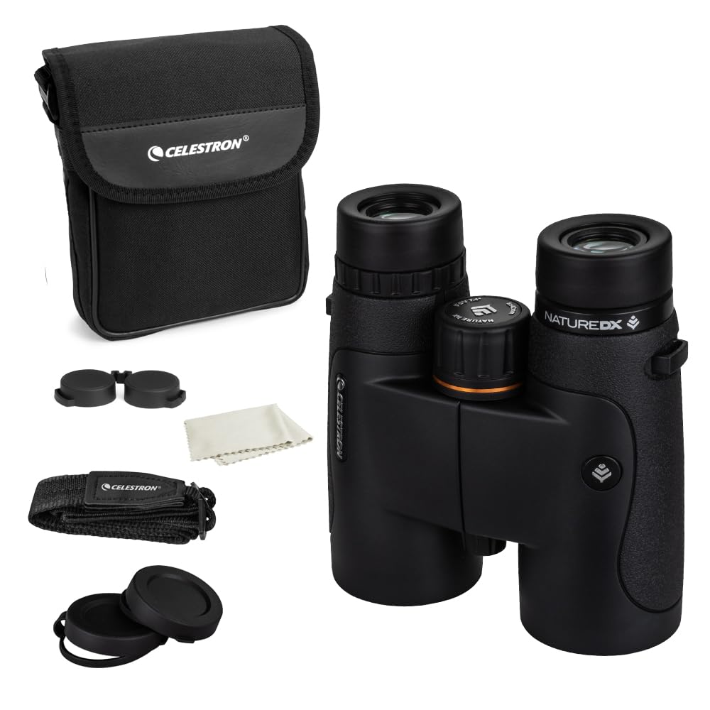 Celestron Nature DX 8x42 binoculars front view showing bright birding optics