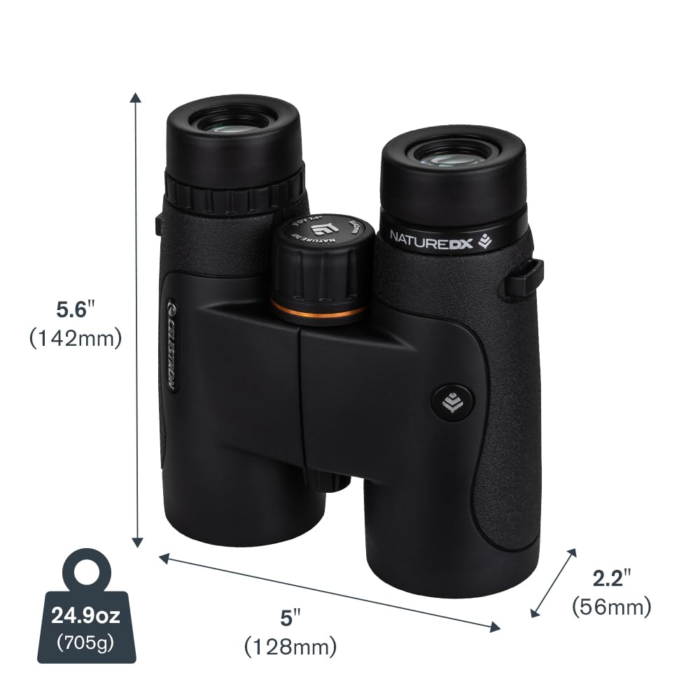 Celestron Nature DX 8x42 accessories including case, strap, rainguard