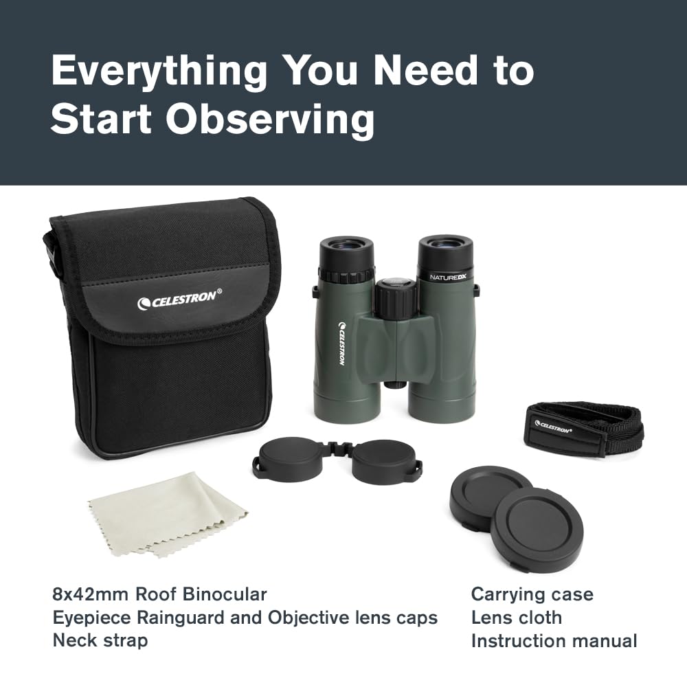Celestron Nature DX 8x42 binoculars rugged rubber-armored body for durability