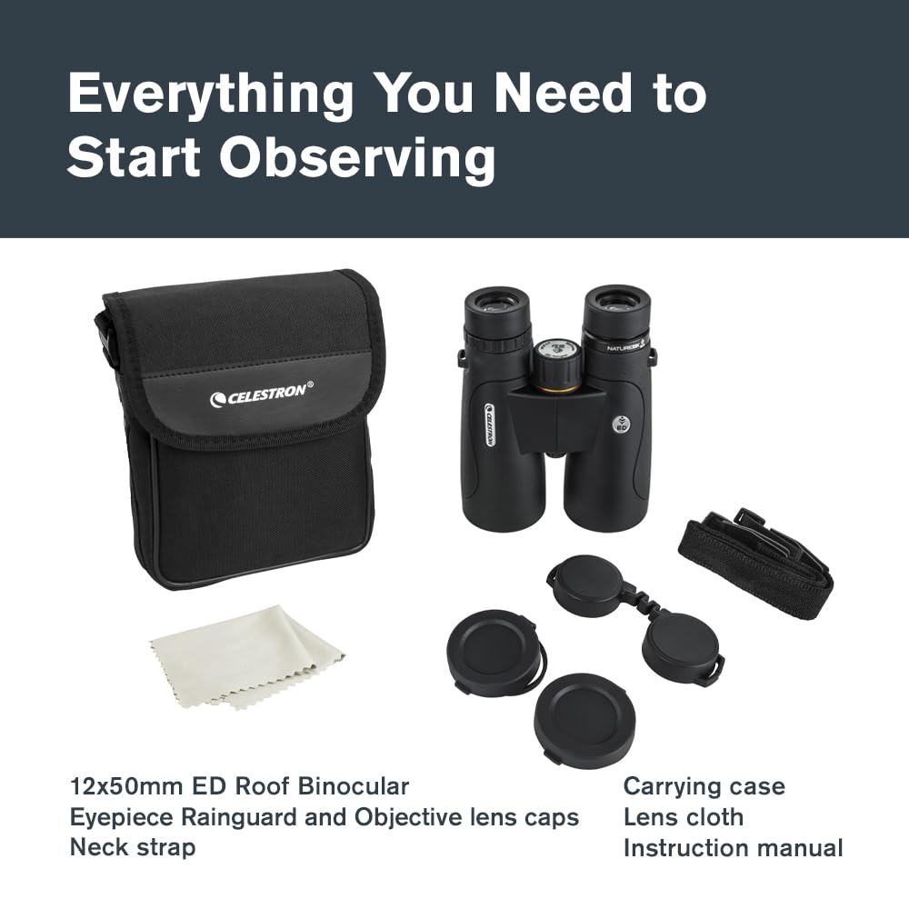 Field-use scenario with Celestron Nature DX ED 12x50 during outdoor wildlife viewing