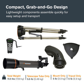 Celestron NexStar 102SLT computerized hand control enables effortless target slewing.