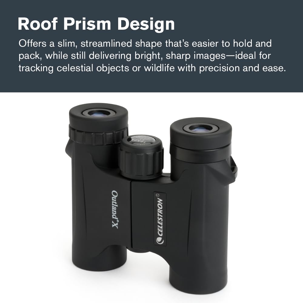 Celestron Outland X 10x25 binoculars are waterproof and fogproof for all-weather use