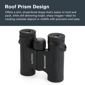 Celestron Outland X 10x25 binoculars are waterproof and fogproof for all-weather use