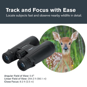 Celestron Outland X 10x50 binoculars focus wheel for sharp focus even with gloves