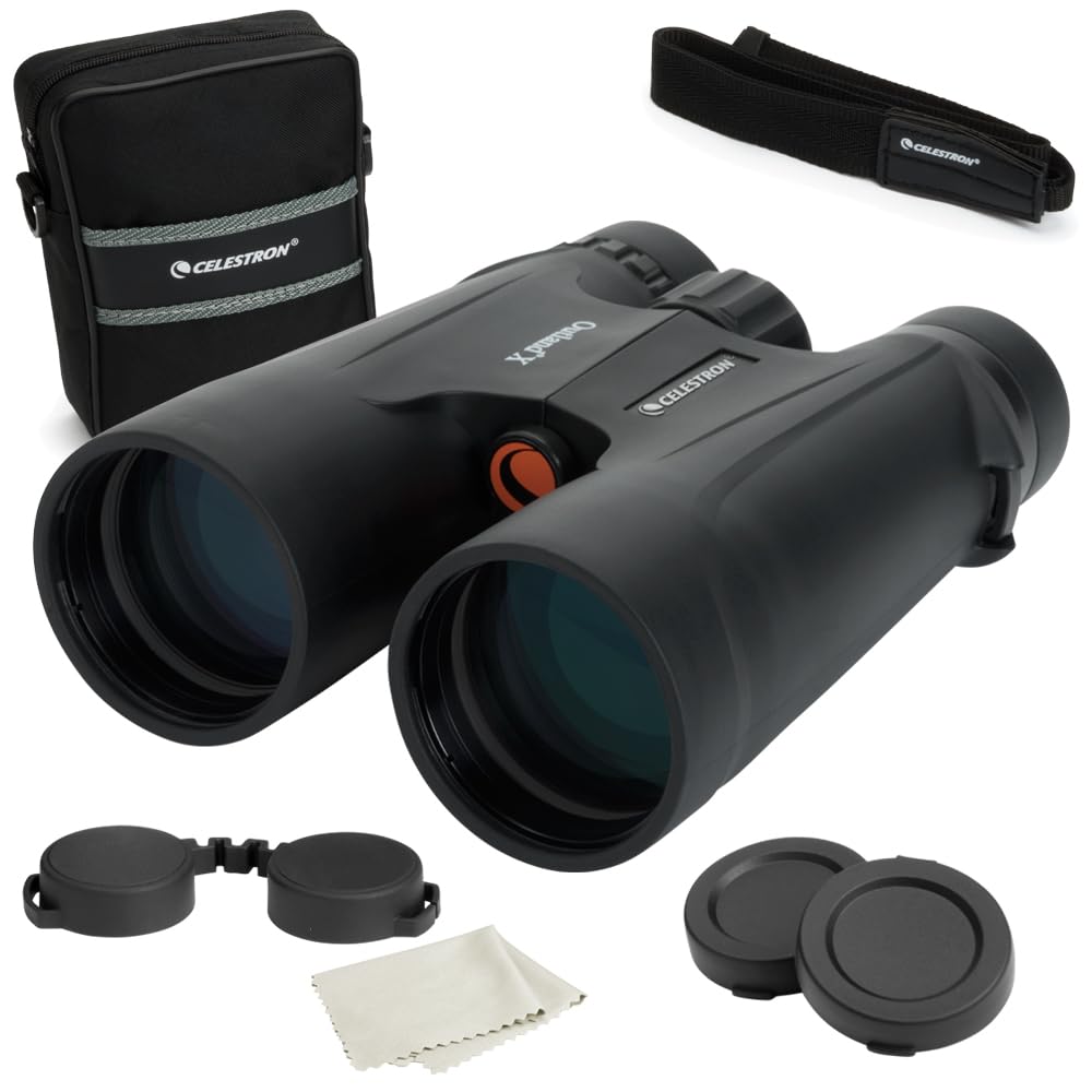 Celestron Outland X 10x50 binoculars front view for versatile outdoor viewing