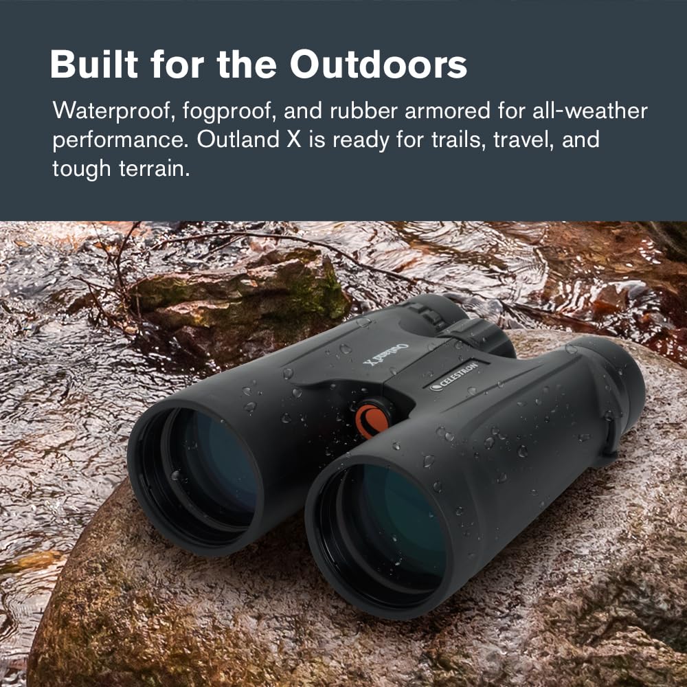 Celestron Outland X 10x50 binoculars nitrogen-purged for fog resistance