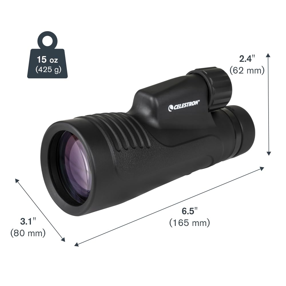 Celestron Outland X 2.9° field of view helps track distant subjects.