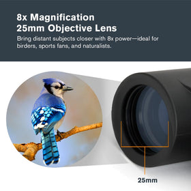 Celestron Outland X 8x25 binoculars with BaK-4 prisms for sharp, color-accurate views