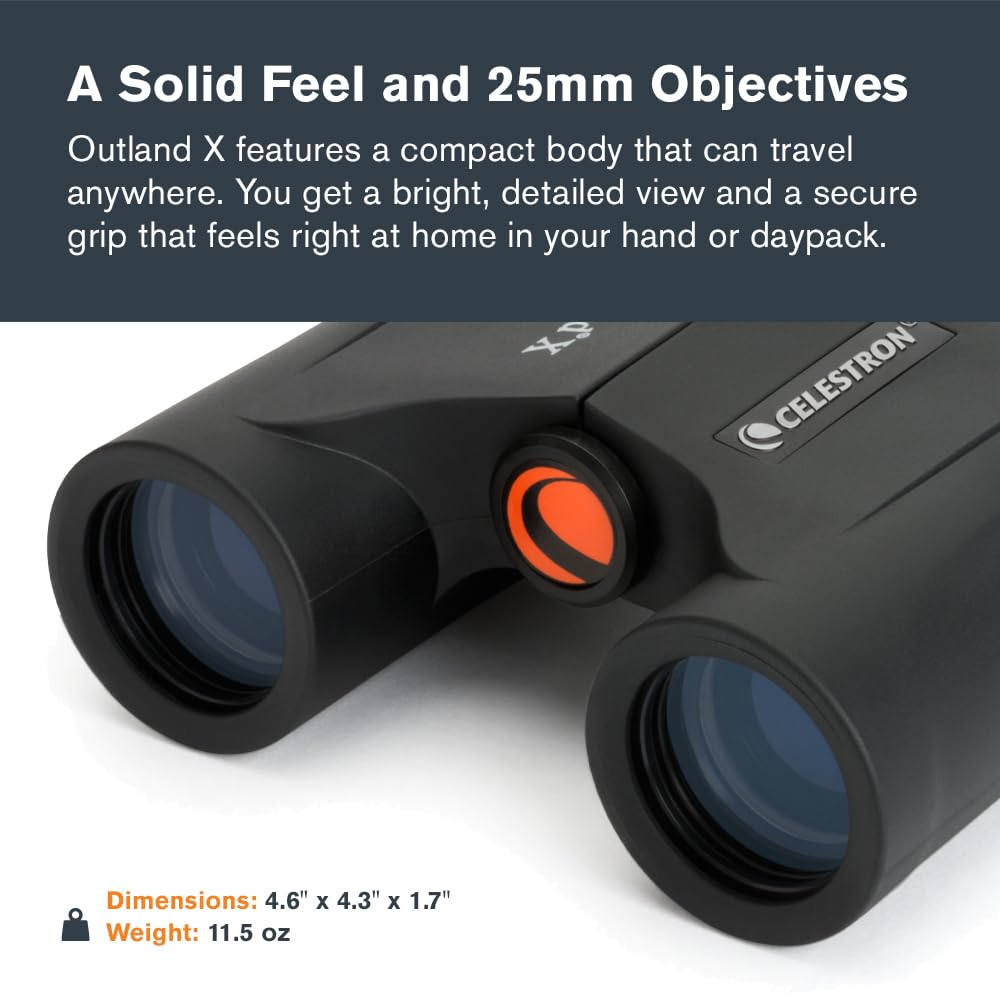 Celestron Outland X 8x25 binoculars waterproof and fogproof for all-weather observation