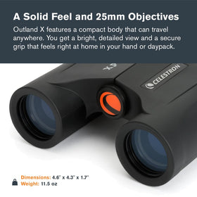 Celestron Outland X 8x25 binoculars waterproof and fogproof for all-weather observation