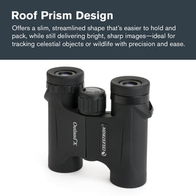 Celestron Outland X 8x25 binoculars wide 8.2 degree field of view for scanning landscapes