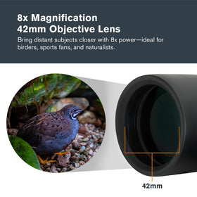 Bright objective lenses of Outland X 8x42 for color-accurate detail