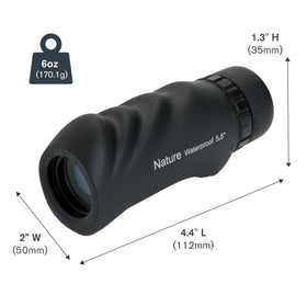 Celestron retail packaging and warranty label showing trusted support and protection