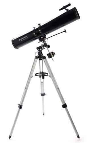 Celestron PowerSeeker 114EQ eyepieces ready for crisp lunar viewing.