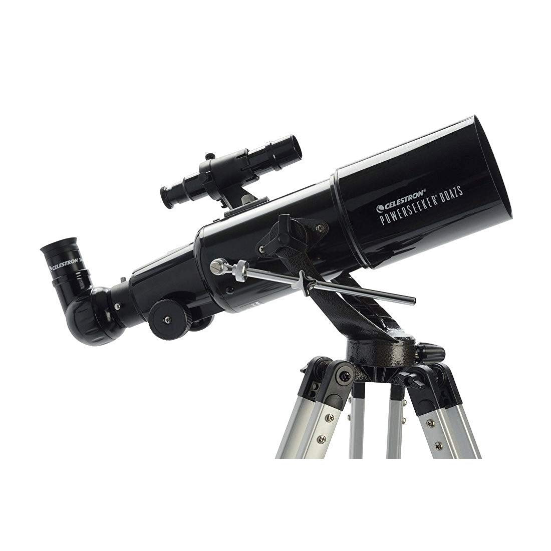 Celestron PowerSeeker 80AZS on a tripod for stable outdoor viewing