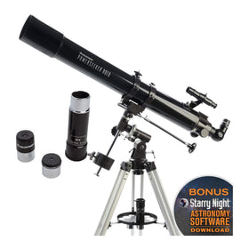 Compact, portable PowerSeeker 80EQ ready for backyard or dark-sky trips