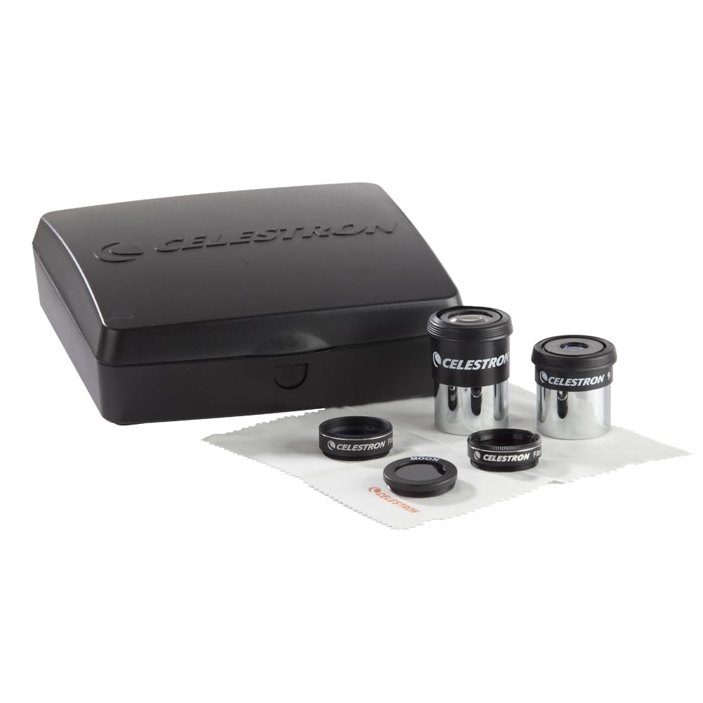 Celestron front package showing kit layout and case for organized transport