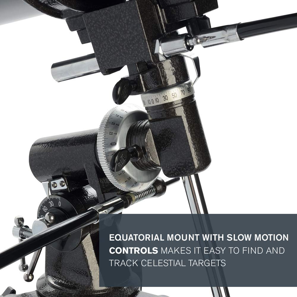 Celestron PowerSeeker 127EQ portable tripod for backyard or campsite use.