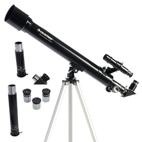 Celestron PowerSeeker 50AZ front view for easy stargazing and quick setup.