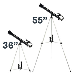 Celestron PowerSeeker 50AZ portable tripod enables on-the-go stargazing.