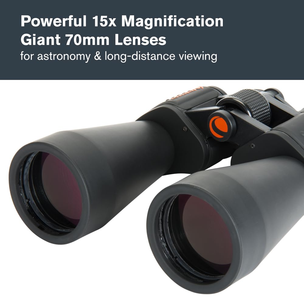 Celestron SkyMaster side-shot showing rugged rubber armor and durable design.