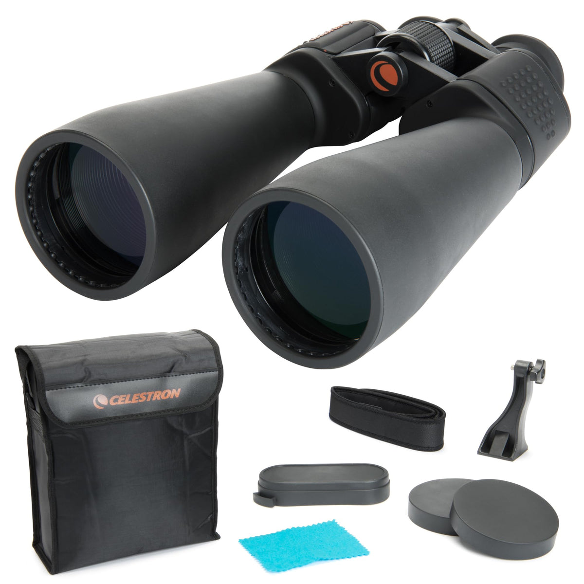 Celestron SkyMaster 25x70 front view shows large 70mm lenses for distant viewing
