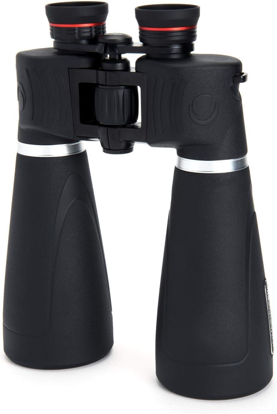 Celestron SkyMaster Pro 15x70 eyepieces close-up showing optics and coatings.