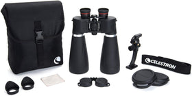 Celestron SkyMaster Pro 15x70 with tripod adapter for stable long sessions.