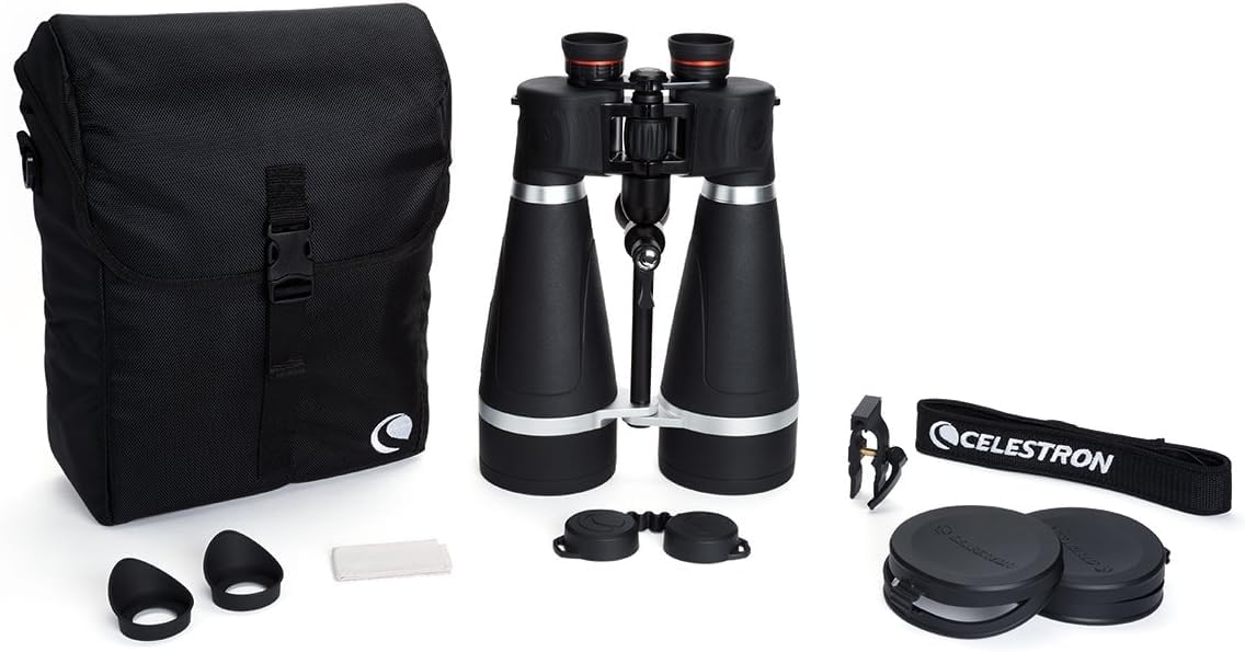 Tripod adapter and included case support stable, mobile long-distance viewing.