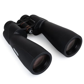 Celestron SkyMaster Pro ED 15x70 binocular view through the lens showing sharp color.