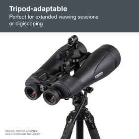 Celestron SkyMaster Pro ED 20x80 with waterproof, rubber-armored body for all-weather use.