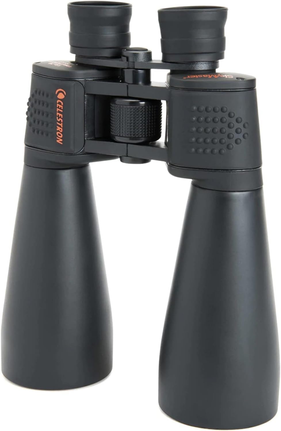 Celestron SkyMaster rubber-armored housing provides secure grip.