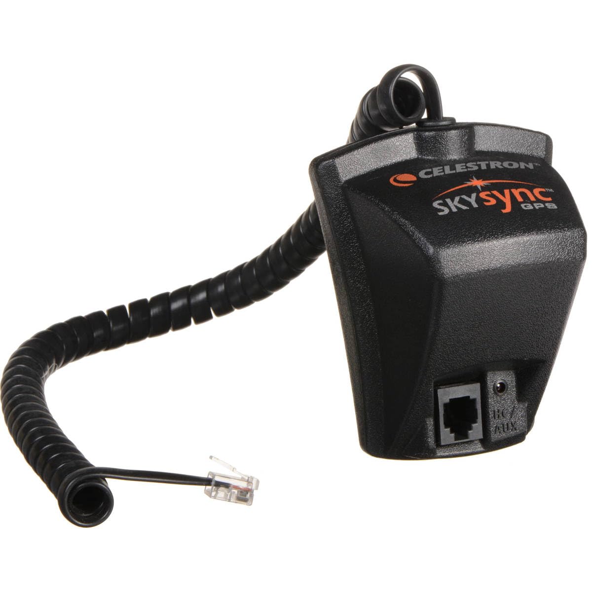 Celestron SkySync GPS accessory front view, compact design for quick setup and accurate alignment