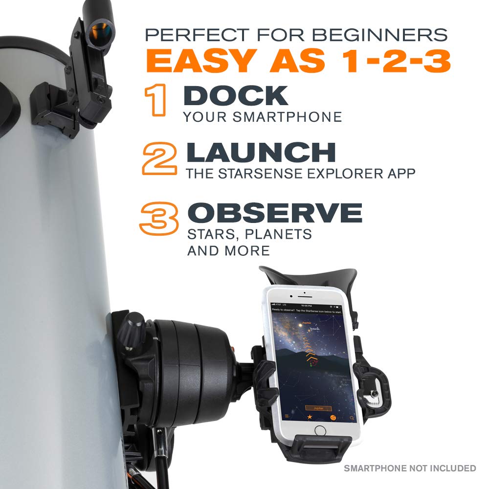 Celestron StarSense Explorer app guides targets with arrows for easy navigation