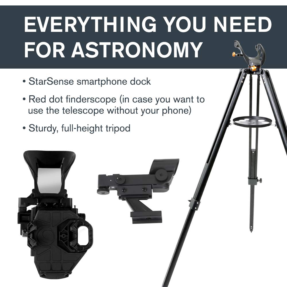 App-guided tour showing celestial targets with arrows for easy finding