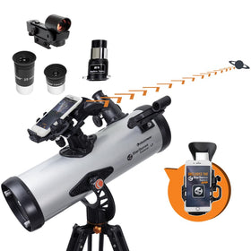Celestron StarSense Explorer LT 114AZ smartphone dock for quick sky navigation
