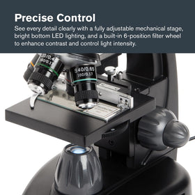 Celestron TetraView bottom LED illuminator provides bright, even illumination.