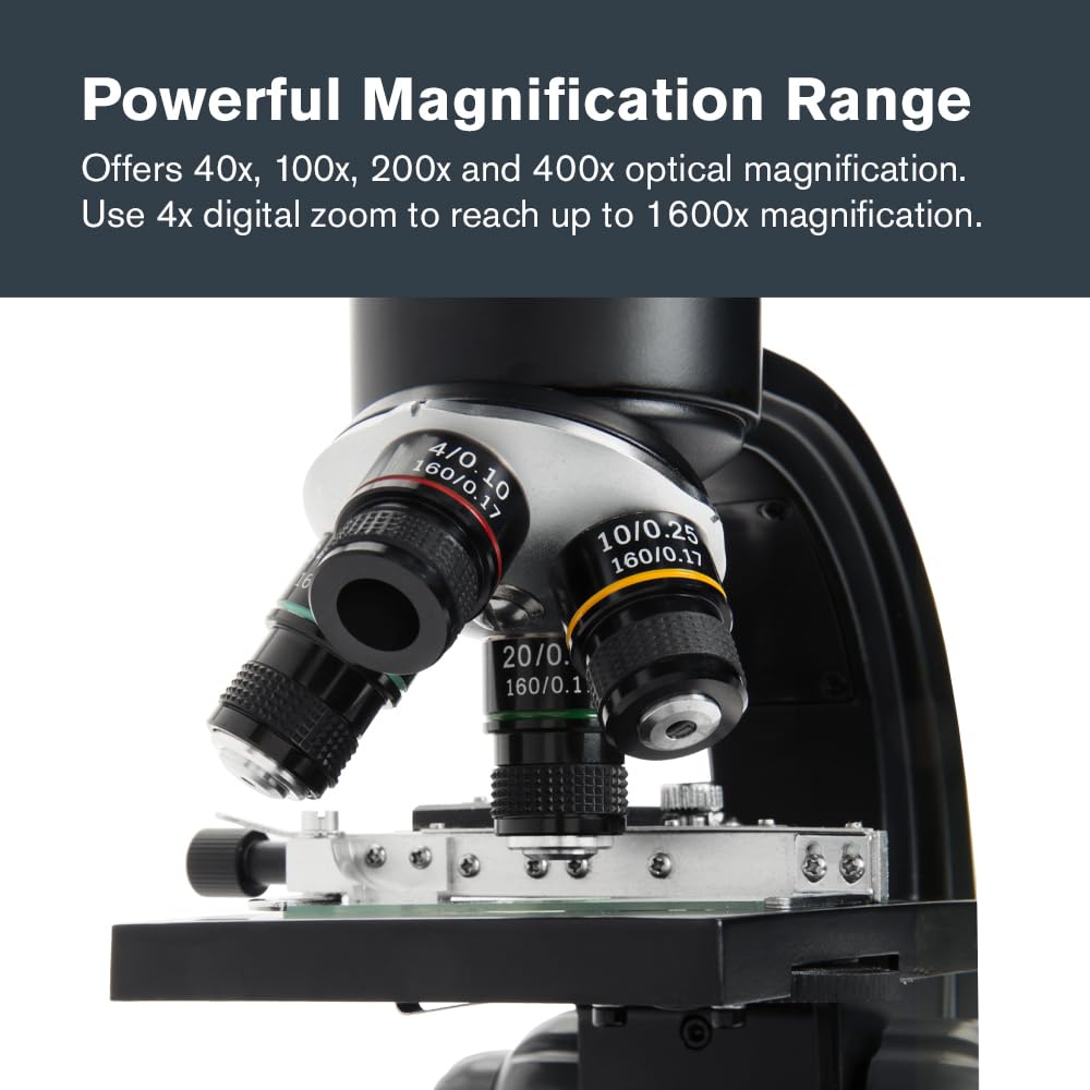 Celestron TetraView 6-position filter wheel enhances contrast and lighting.