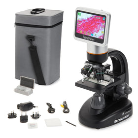 Celestron TetraView LCD screen enables shared viewing for group learning.