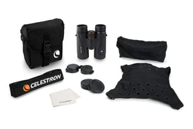 Celestron TrailSeeker 10x42 adjustable eyecups for glasses wearers.