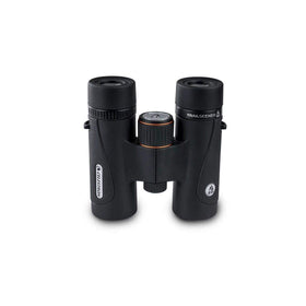 Celestron TrailSeeker ED 10x32 dielectric prism coating close up improves light transmission.