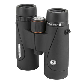 Celestron TrailSeeker ED 10x42 BaK-4 prisms with phase coatings for vivid colors.