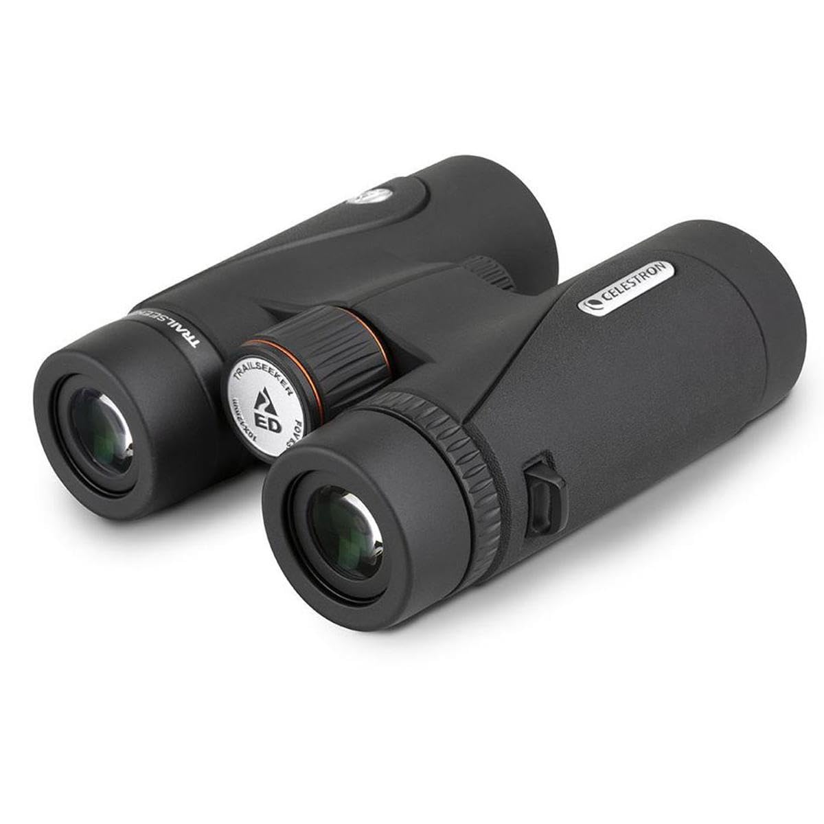 Celestron TrailSeeker ED 10x42 side armored body for durable field use.