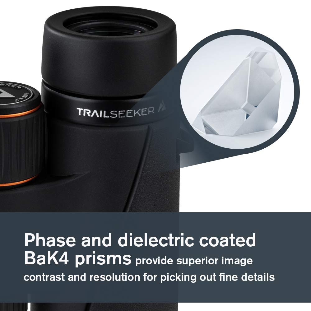 Celestron TrailSeeker waterproof magnesium body stands up to rain and fog.